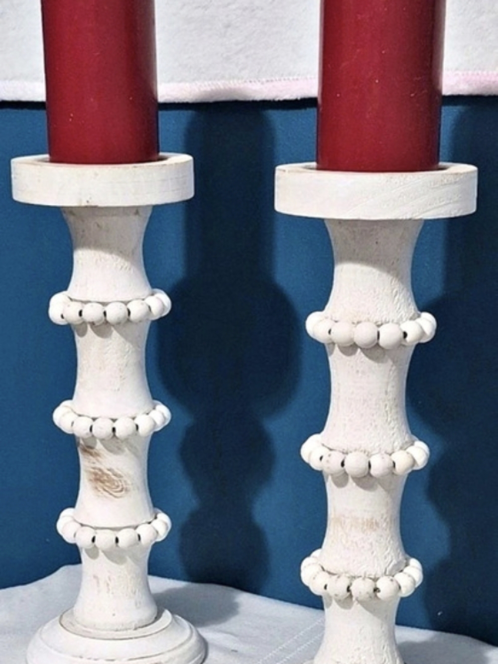 White Candle Holders